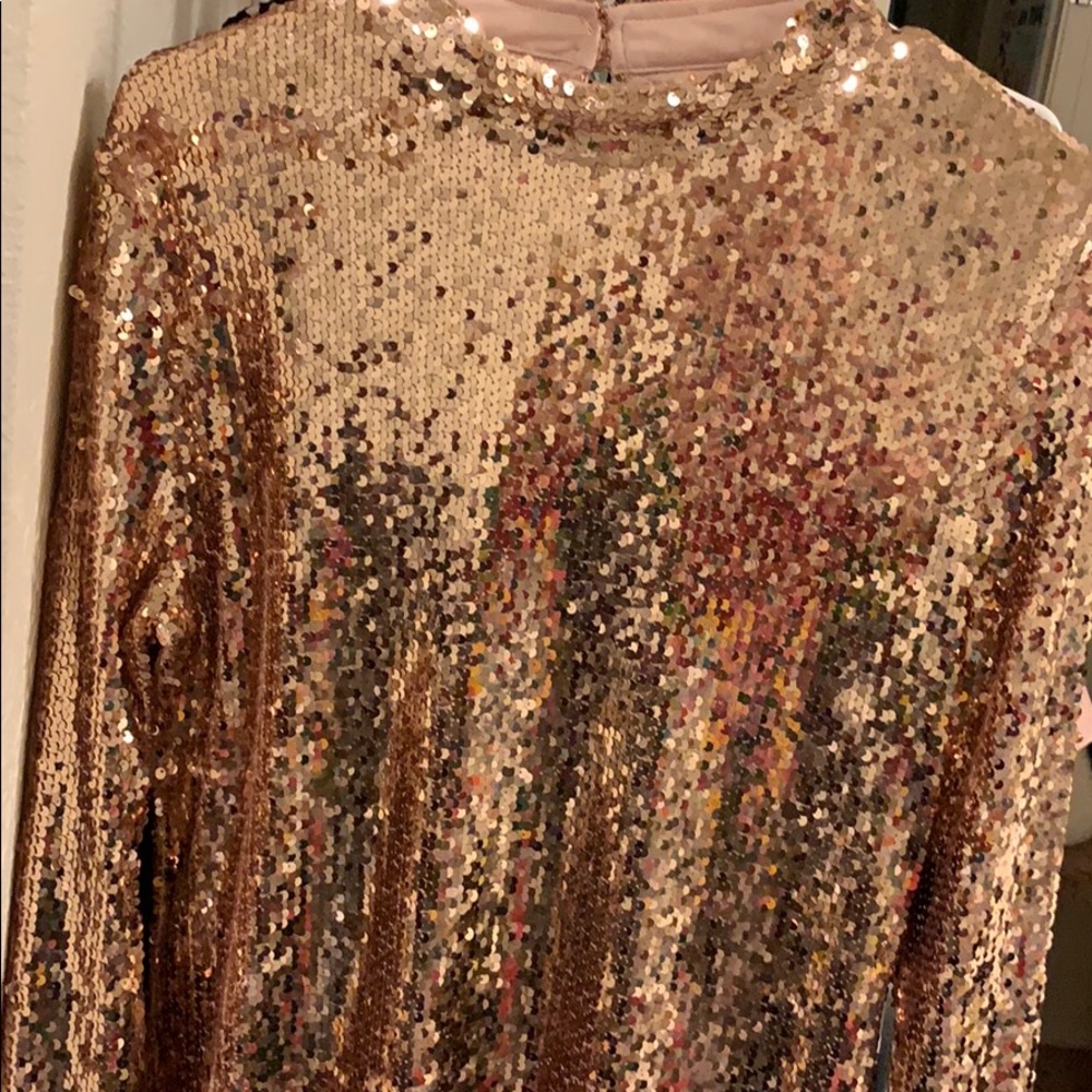 Fashion nova rose gold sequin dress